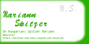 mariann spitzer business card